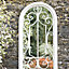 La Hacienda Aston & Wold Antique White Arch Framed Garden mirror 970mm x 490mm