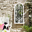 La Hacienda Aston & Wold Antique White Arch Framed Garden mirror 970mm x 490mm