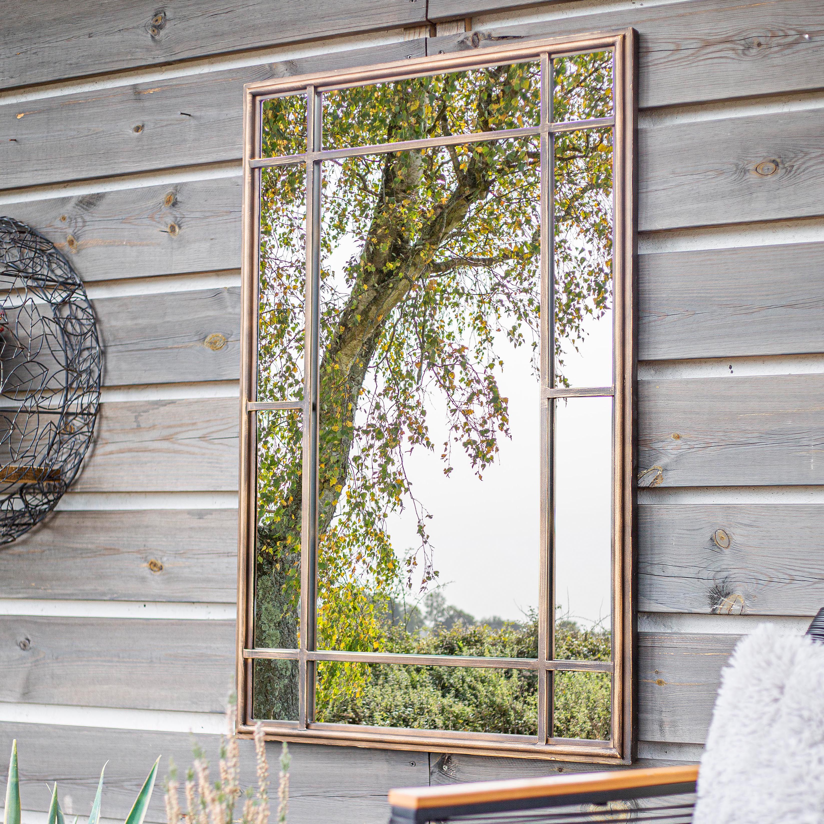 La Hacienda Aston & Wold Milano Gold effect Rectangular Framed Garden mirror 1000mm x 650mm