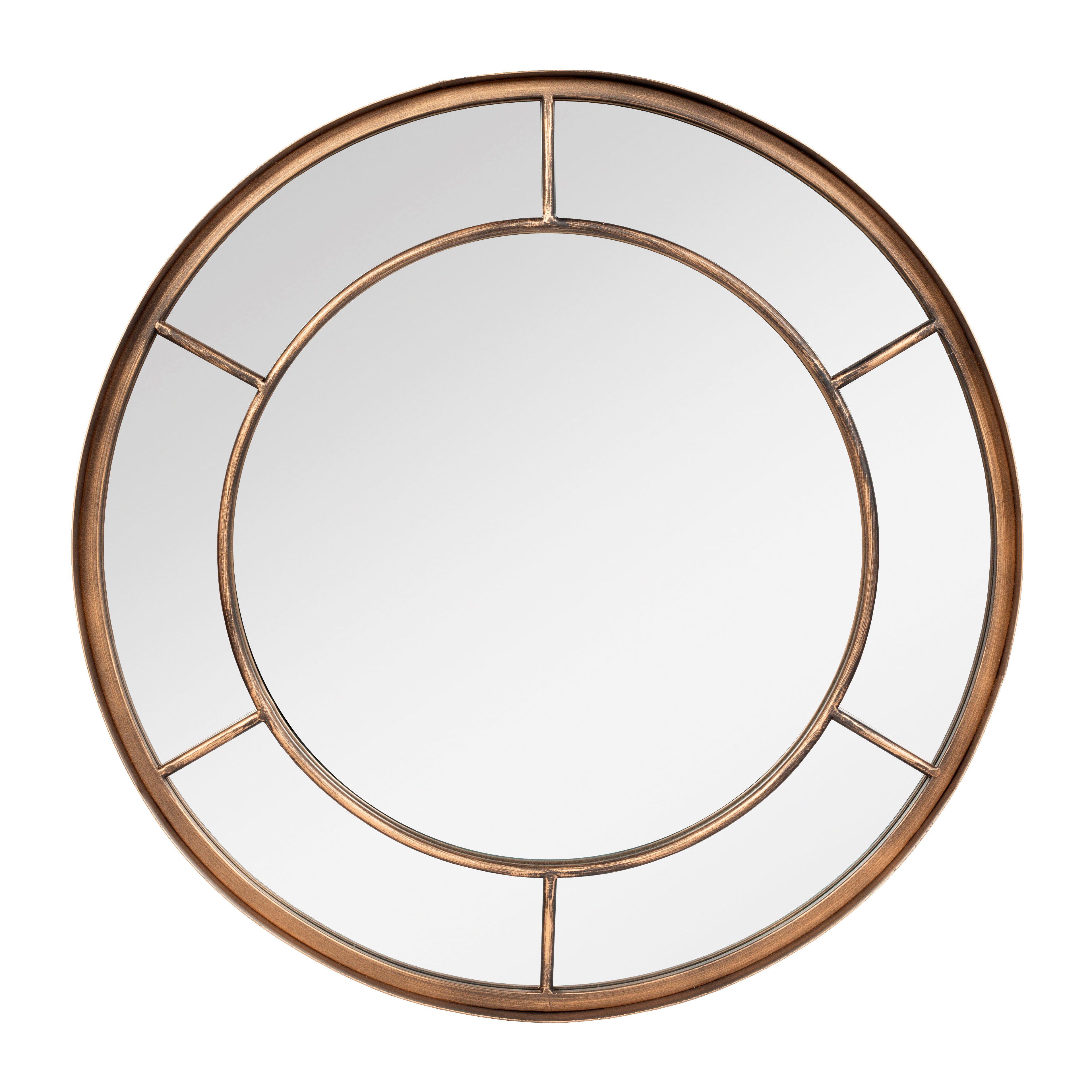 La Hacienda Aston & Wold Valencia Gold effect Curved Framed Garden mirror 600mm x 600mm