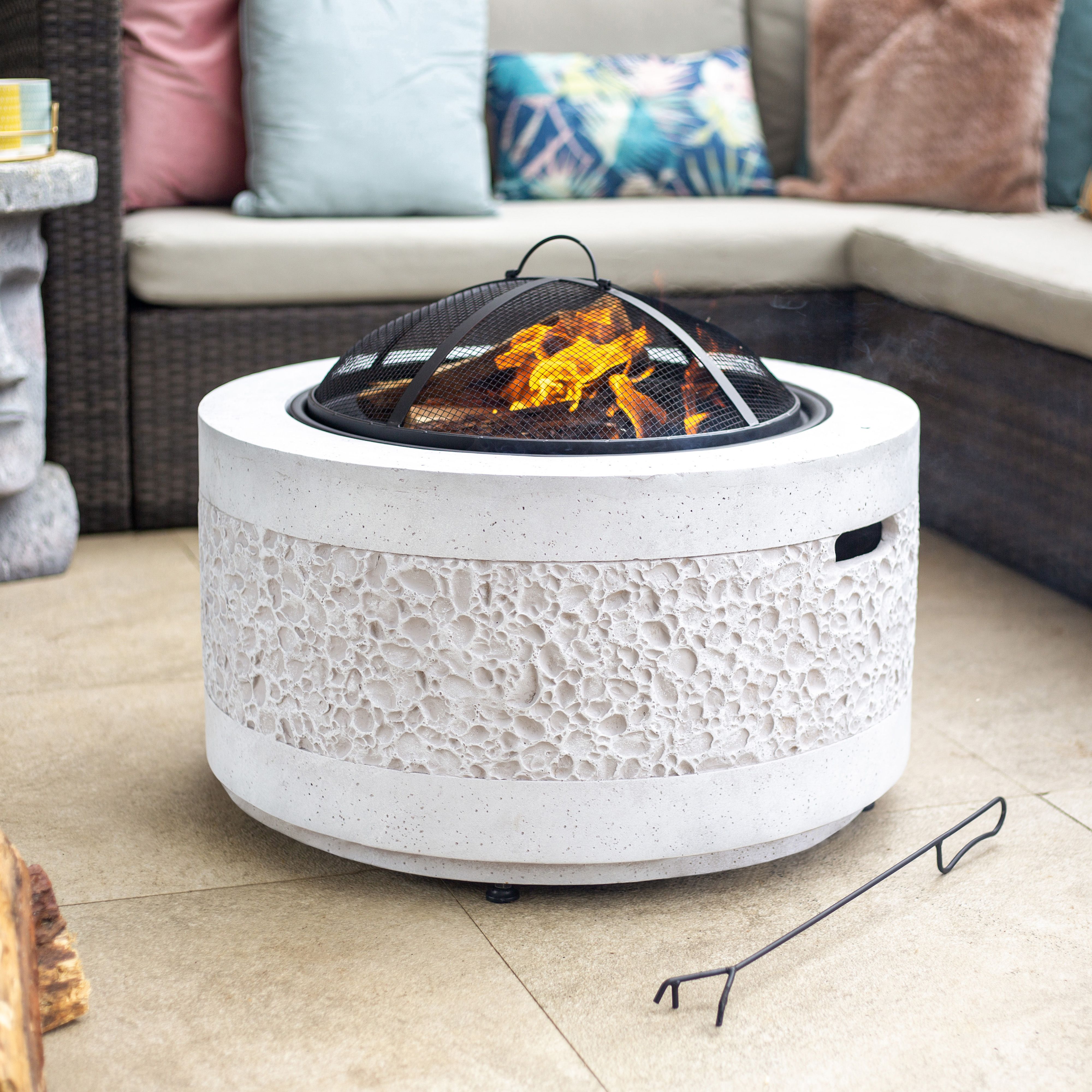 La Hacienda Piedra Steel Matt Grey Firepit