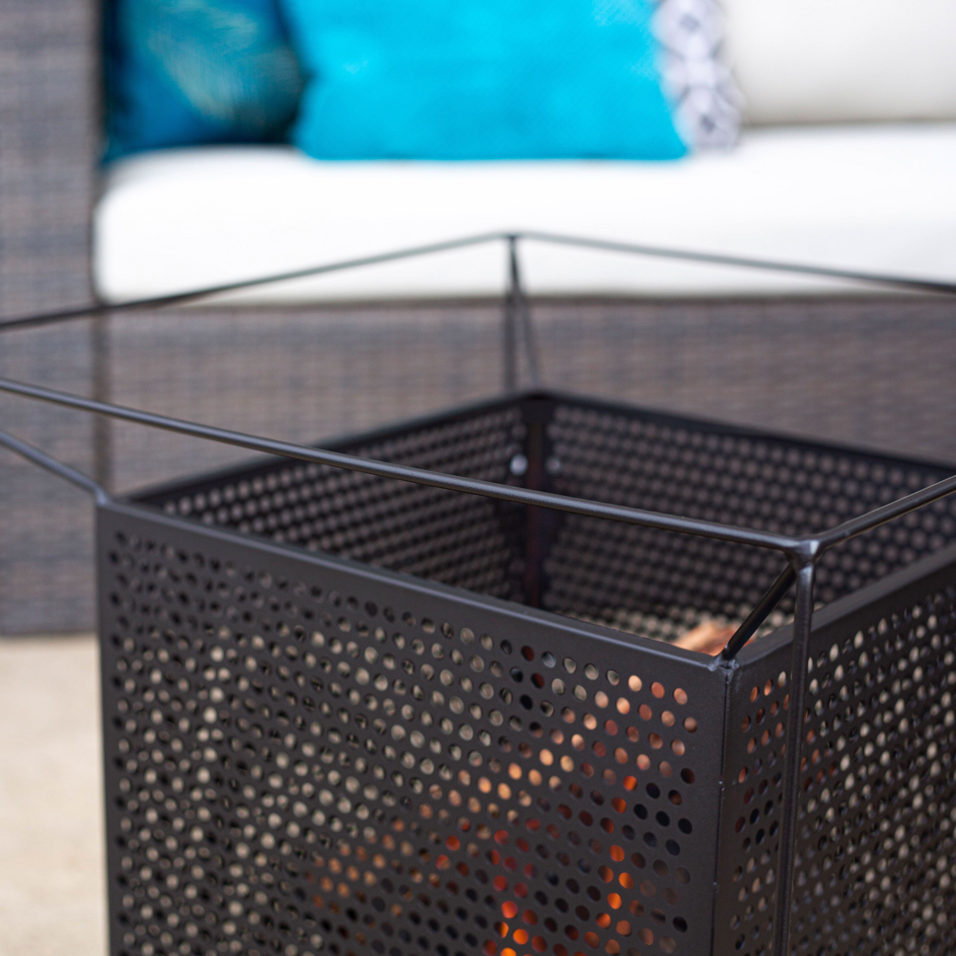 La Hacienda Quadrada Steel Matt Black Firepit
