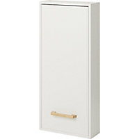 Ladoga Matt White Single Bathroom Wall cabinet (H)90cm (W)40cm