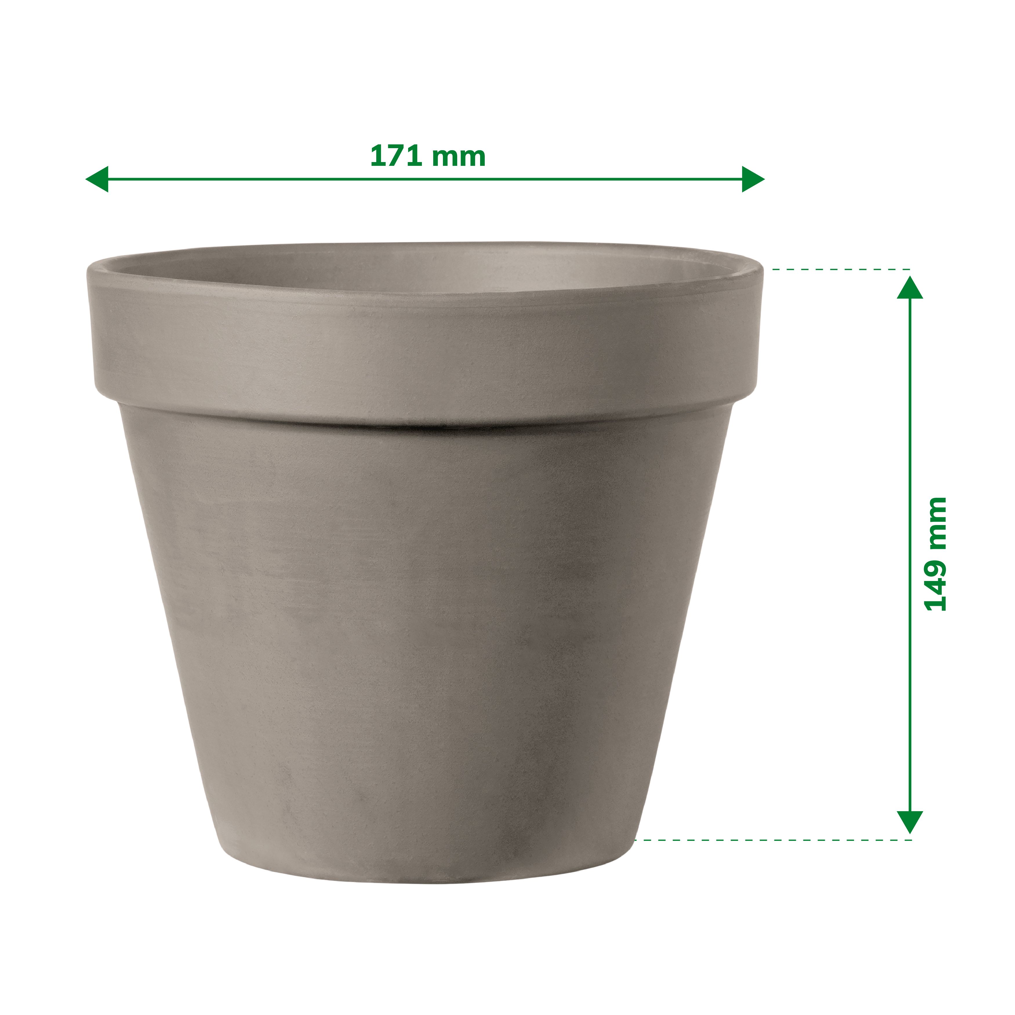 Laleh Brown Terracotta Circular Plant pot (Dia)17.1cm