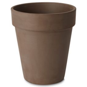 Laleh Brown Terracotta Circular Plant pot (Dia)27.3cm