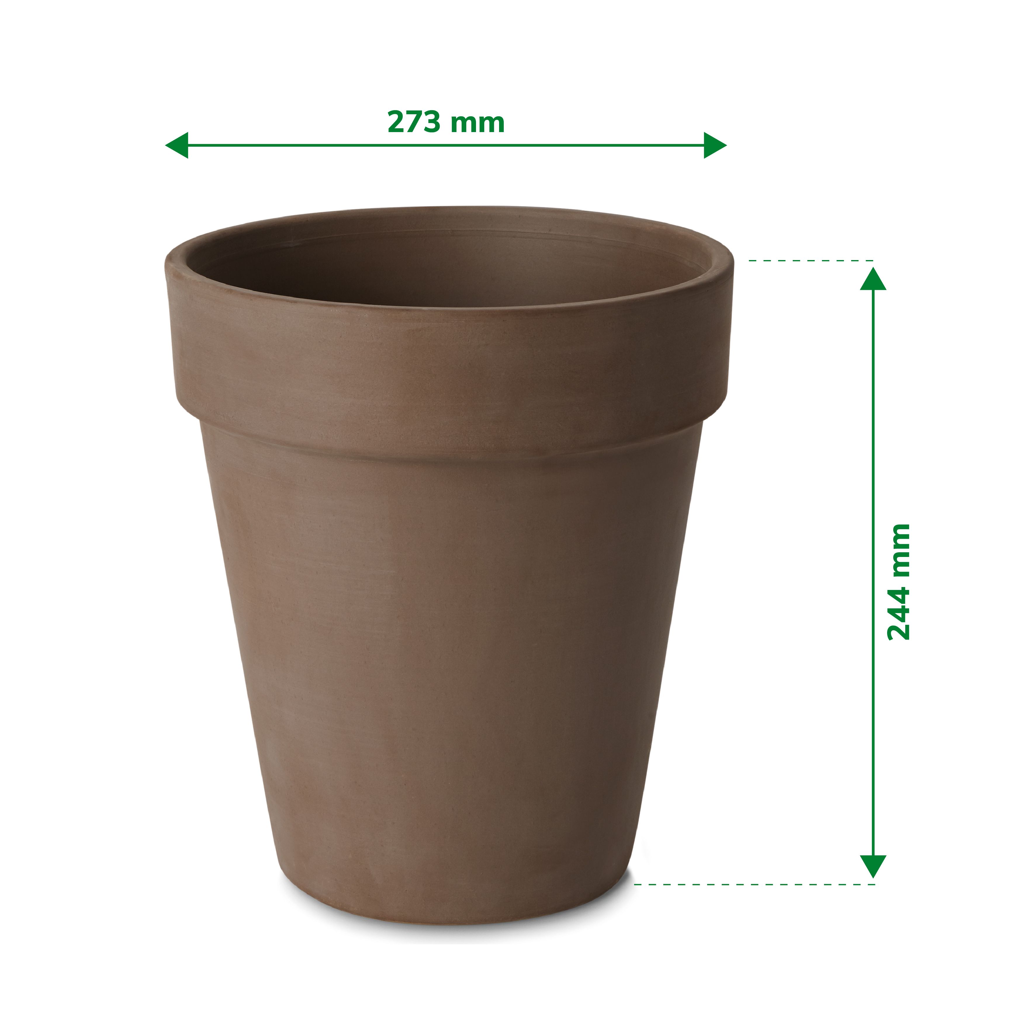 Laleh Brown Terracotta Circular Plant pot (Dia)27.3cm