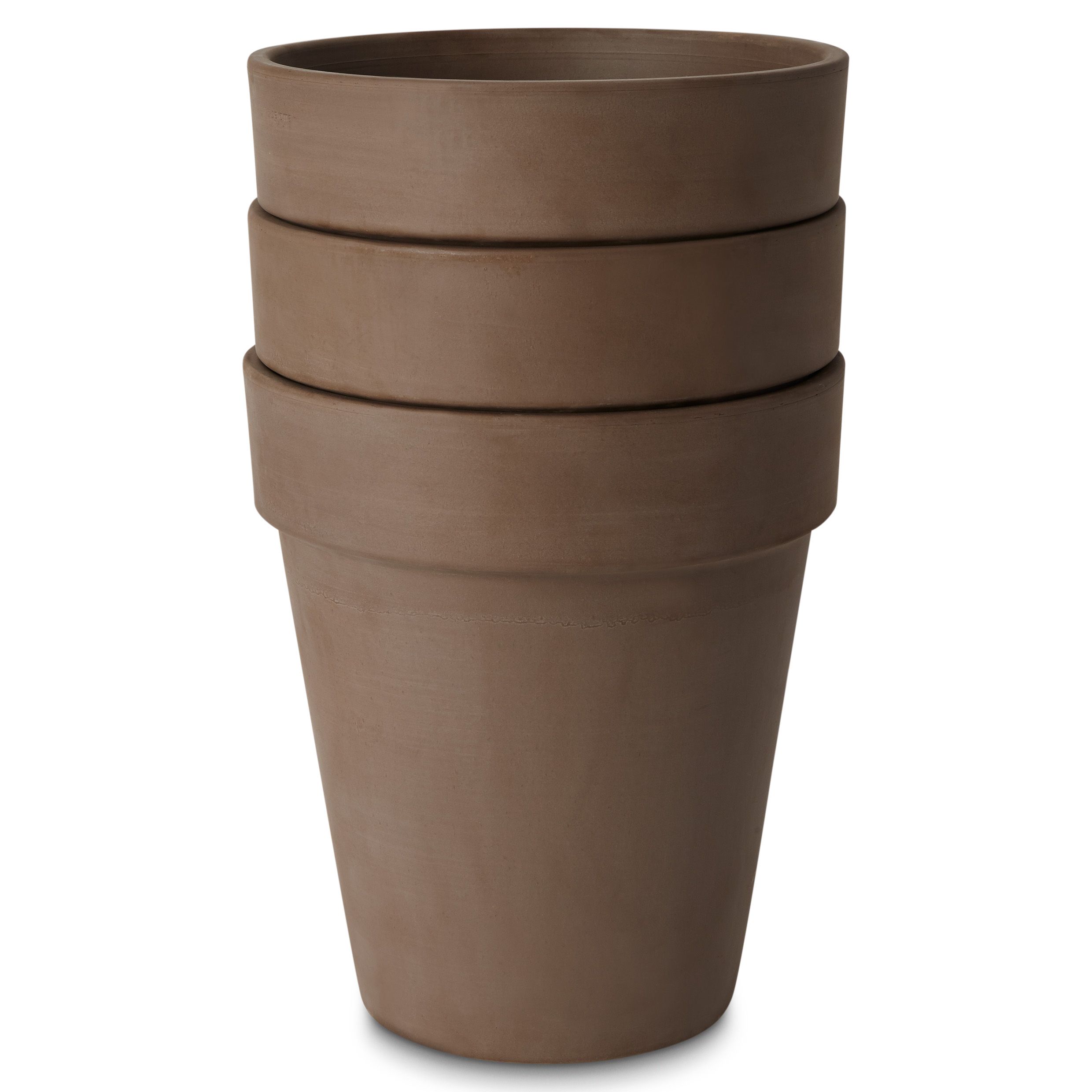 Laleh Brown Terracotta Circular Plant pot (Dia)27.3cm