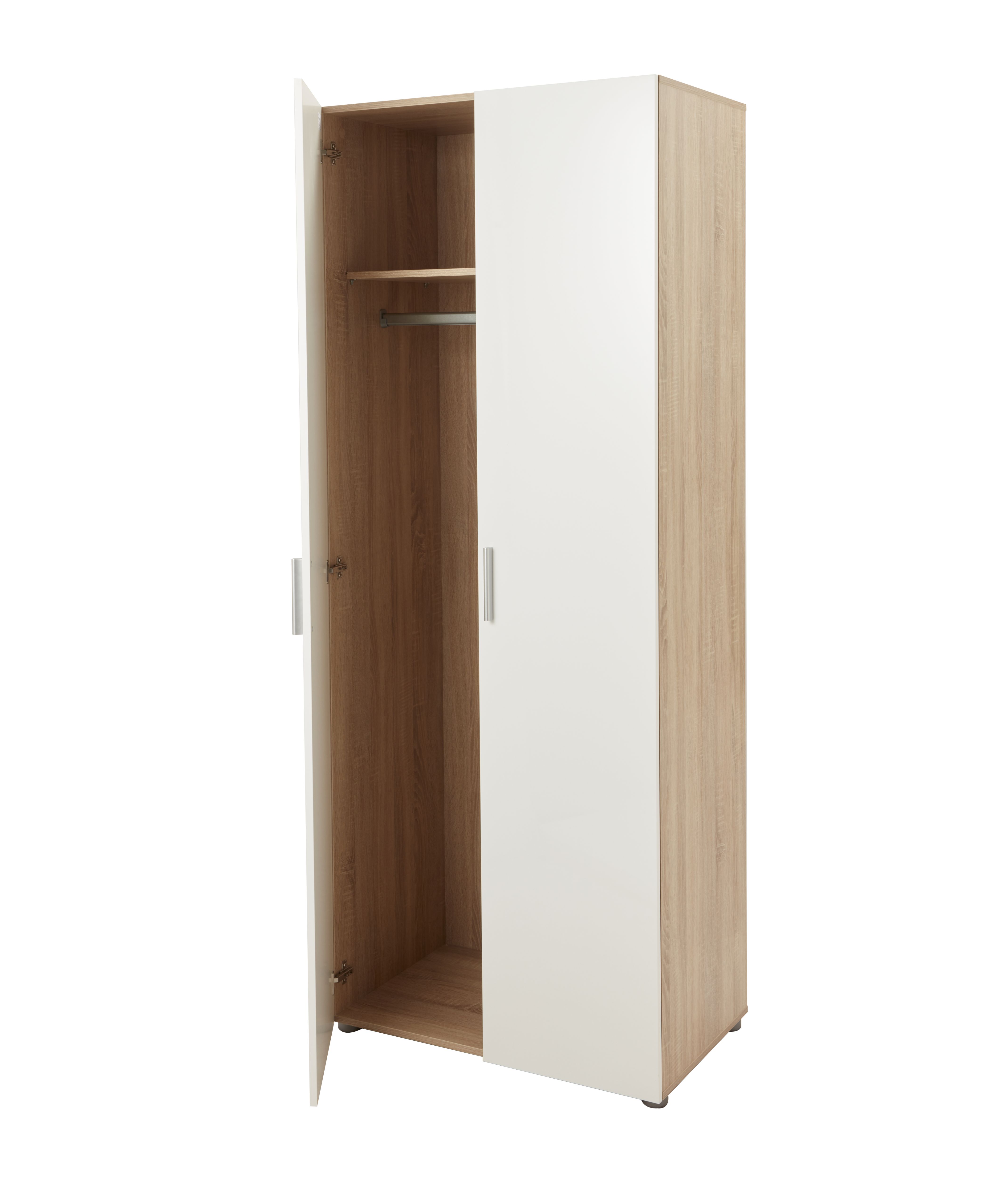 LAMEGO 2 DR ROBE WHT GLOSS OAK BOX 1/2