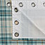 Lamego Cream & duck egg Tartan Lined Eyelet Curtains (W)137cm (L)117cm, Pair