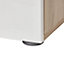 Lamego Matt & high gloss white oak effect 2 Drawer Bedside table (H)423mm (W)400mm (D)402.5mm