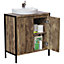 Lana Matt Brown Freestanding Double Bathroom Sink cabinet (H)65cm (W)60cm