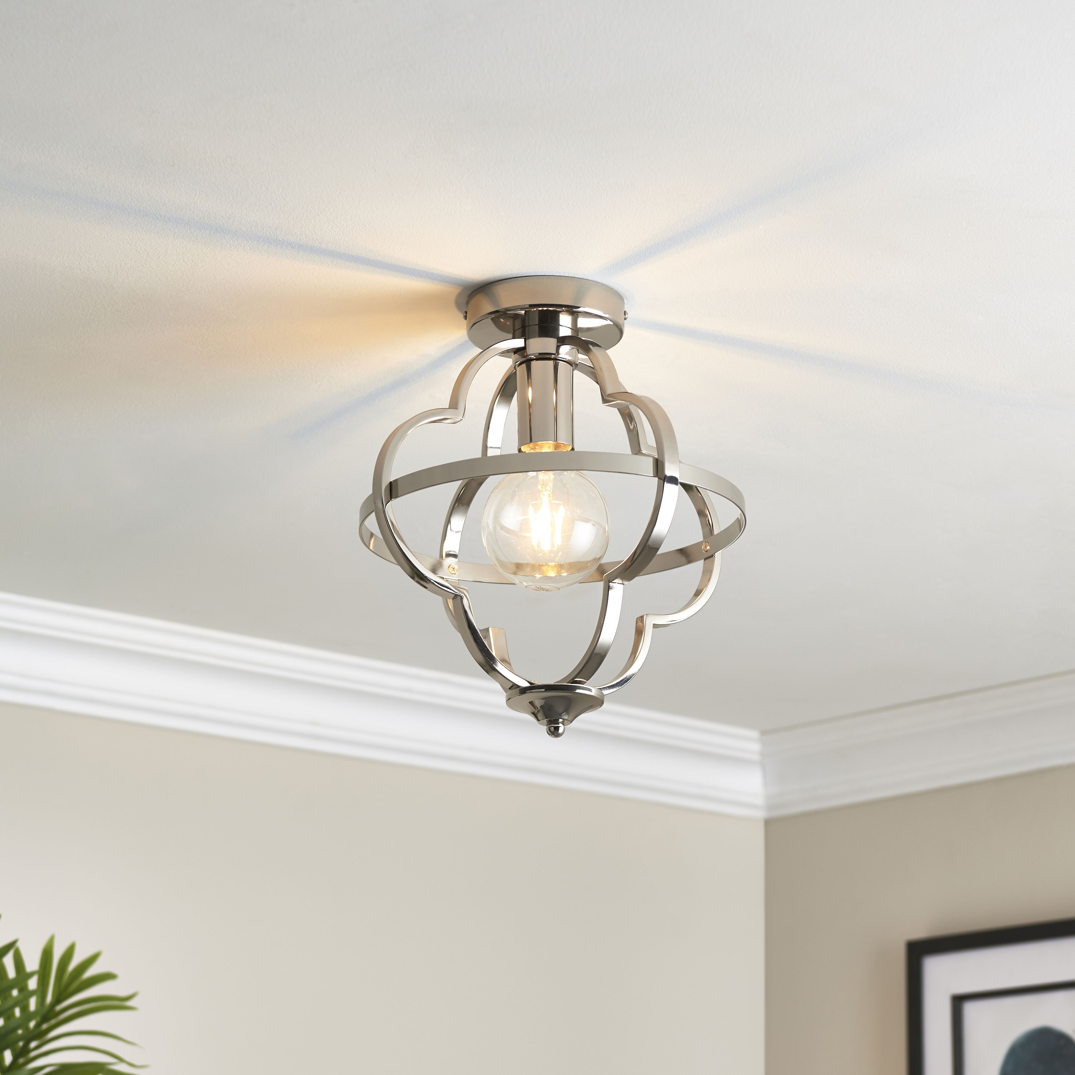 Lancashire Steel Silver Ceiling light