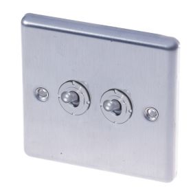 LAP 10A 2 way Stainless steel effect Switch