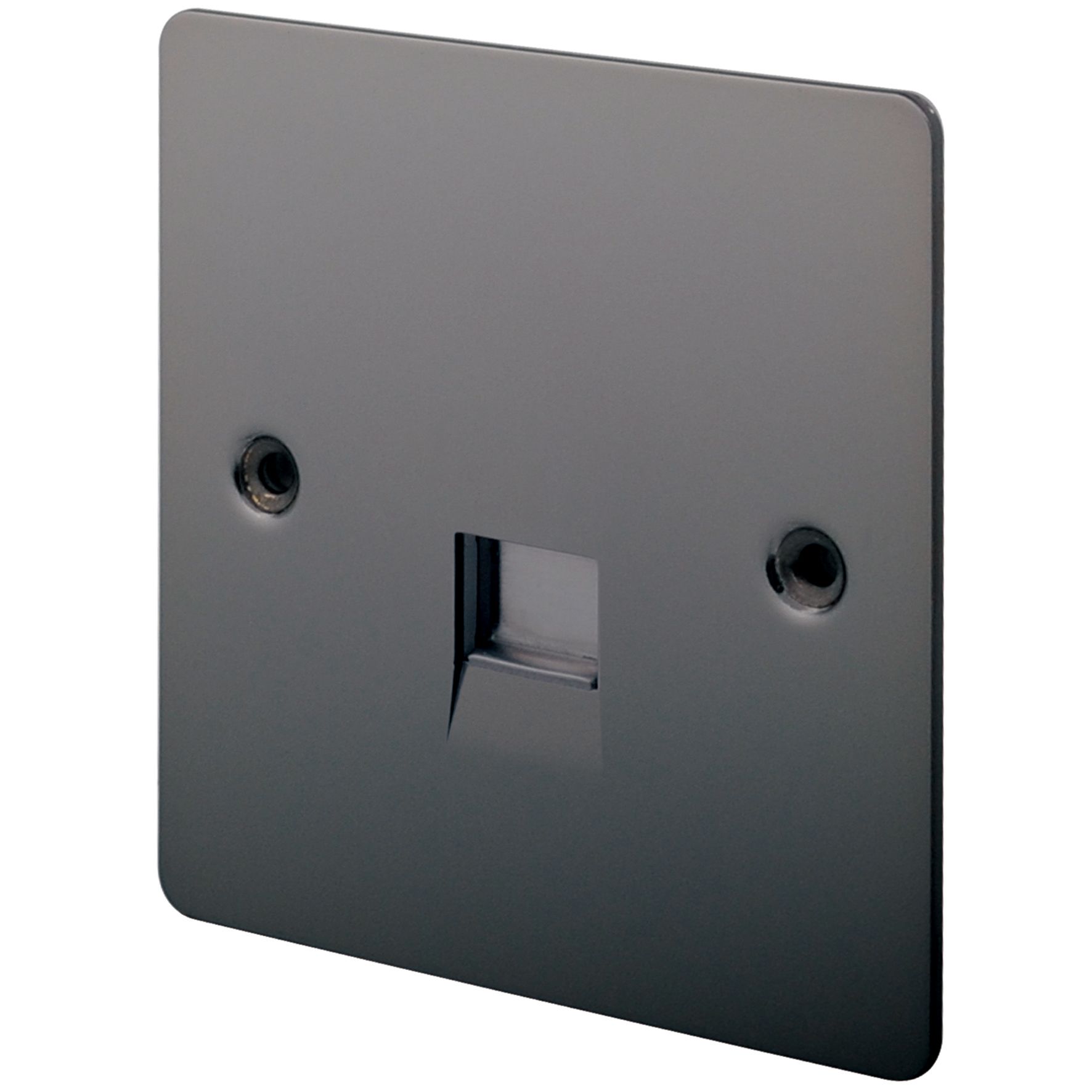 LAP Black 1 gang Flat plate Telephone socket