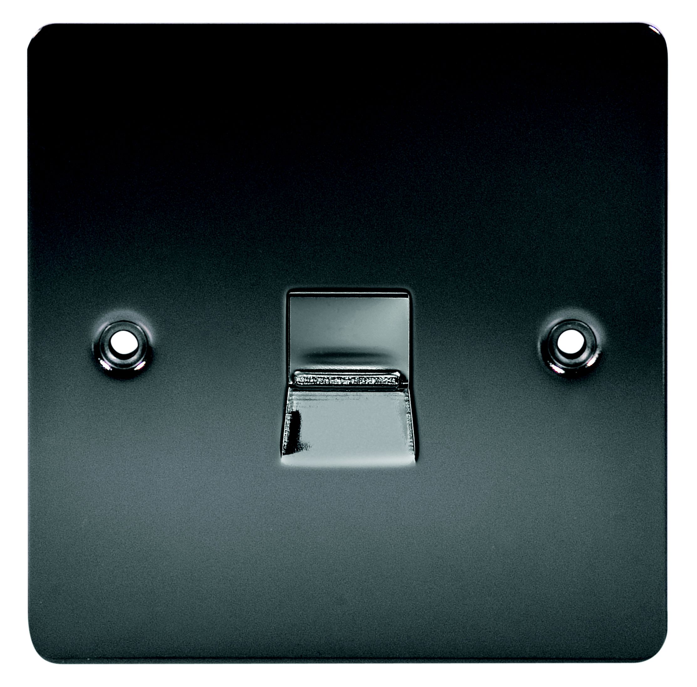 LAP Black 1 gang Flat plate Telephone socket