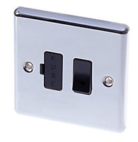 LAP Black Chrome 13A Raised rounded profile Switched Connection unit