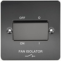 LAP Black Nickel 10A Flat plate Fan isolator Switch