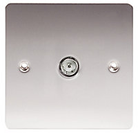 LAP Brushed stainless steel effect Coaxial socket