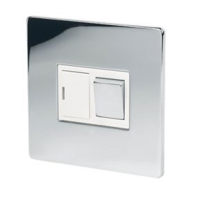 LAP Chrome 13A Flat profile Screwless Switched Connection unit