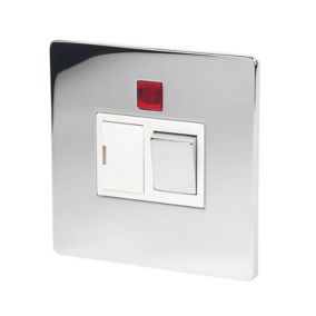 LAP Chrome 13A Flat profile Screwless Switched Connection unit