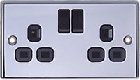 LAP Chrome 13A Socket with Black inserts