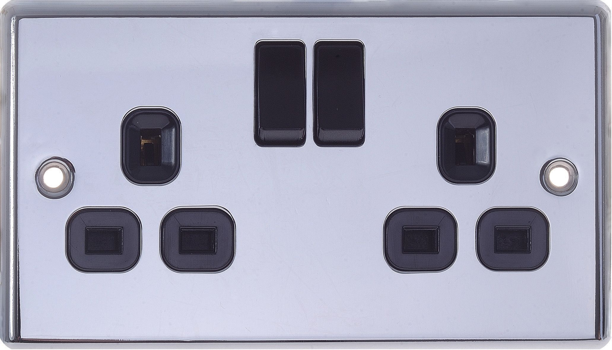 LAP Chrome 13A Socket with Black inserts