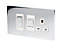 LAP Chrome 45A Screwless Cooker switch & socket with White inserts