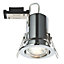 LAP Chrome effect Adjustable LED Fire-rated Warm white Downlight 3W IP20