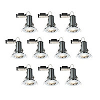 LAP Chrome effect LED Fire-rated Warm white Downlight 3W, Pack of 10