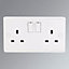 LAP Double 13A Switched socket & Colour matched inserts, Pack of 5