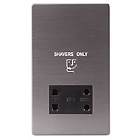LAP Flat Screwless Shaver socket Grey Slate effect