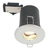 LAP IP44 Polished Chrome effect Fire-rated Downlight 50W