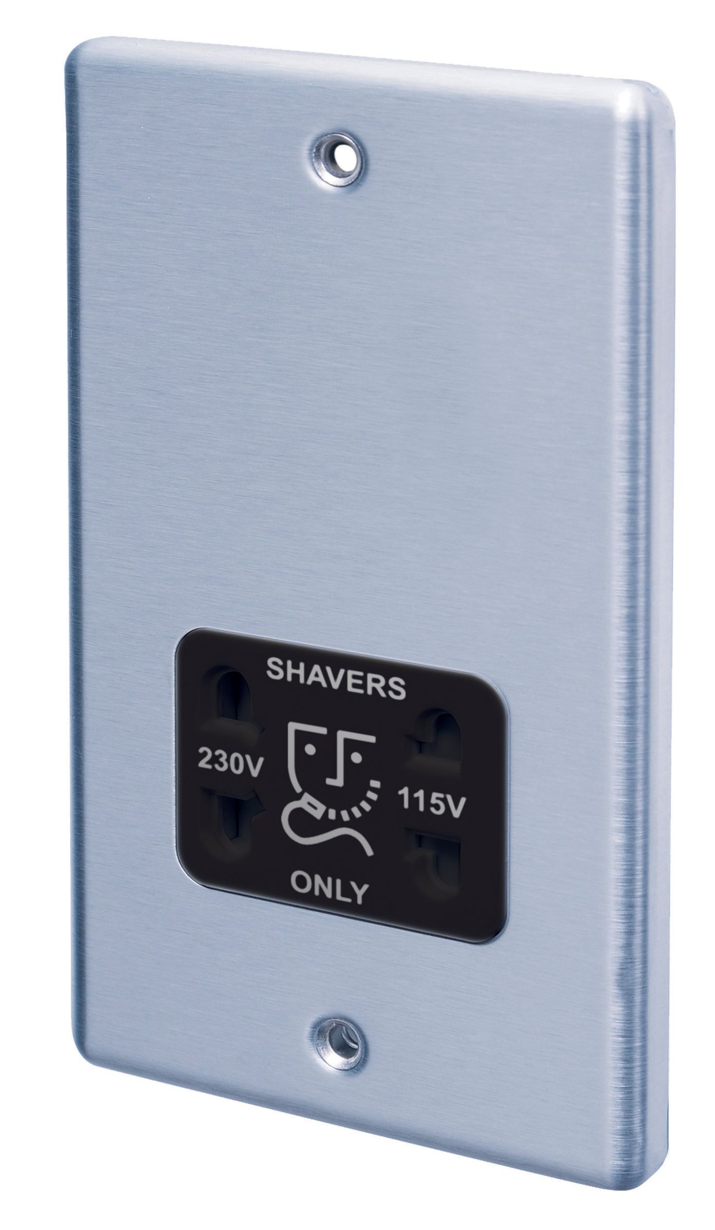 LAP Raised rounded Shaver socket Black