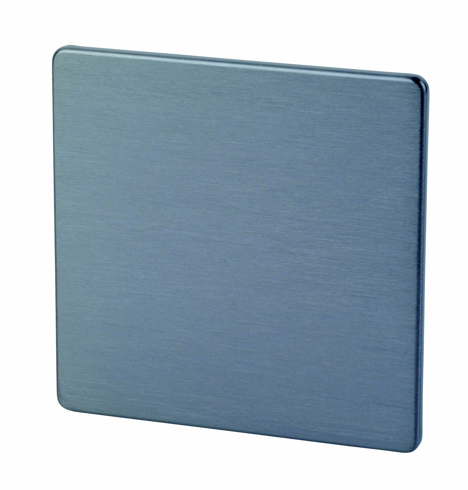 LAP Slate 1 gang Flat profile Screwless Blanking plate Tradepoint