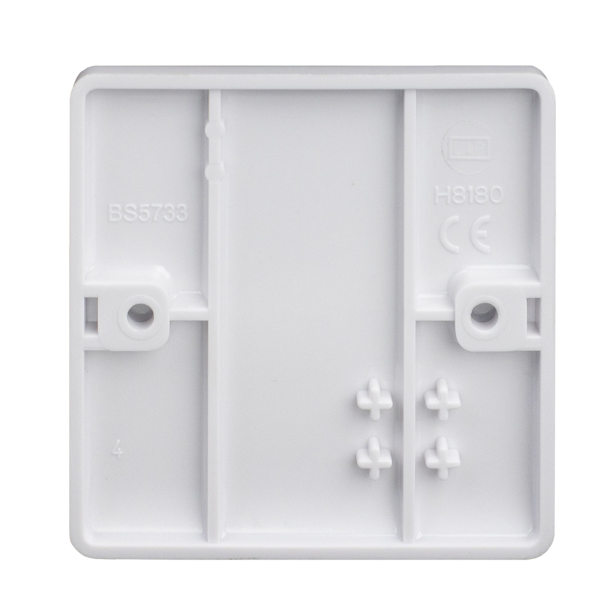 LAP White 1 gang Raised slim profile Blanking plate