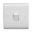 LAP White 10A 2 way 1 gang Raised slim Light Switch, Pack of 5
