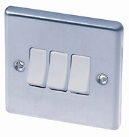 LAP White 10A 2 way 3 gang Raised rounded Switch
