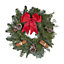Large Bow & pine cone Real Wreath