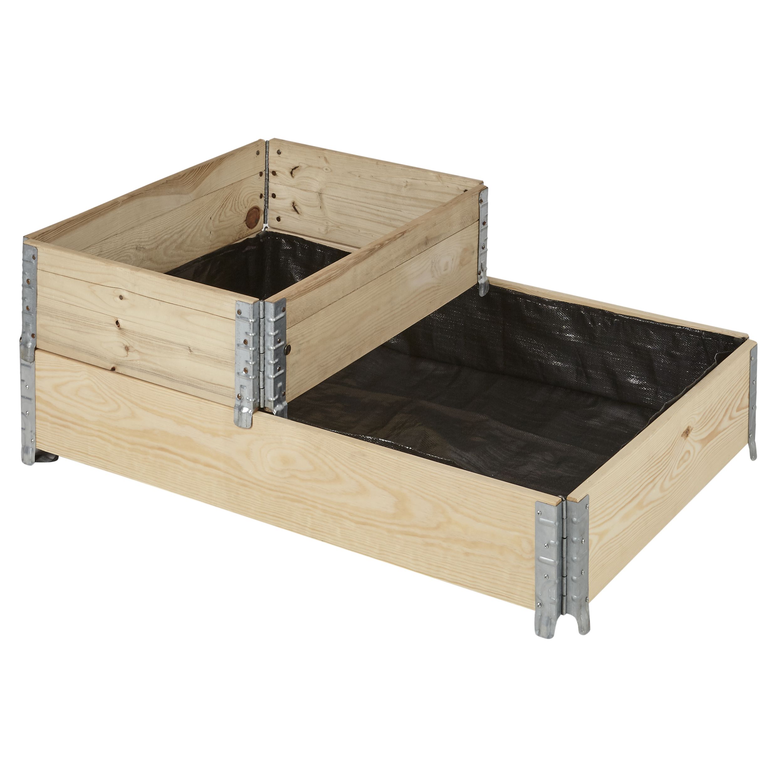 Large Pine & steel Rectangular Raised bed kit 0.96m²