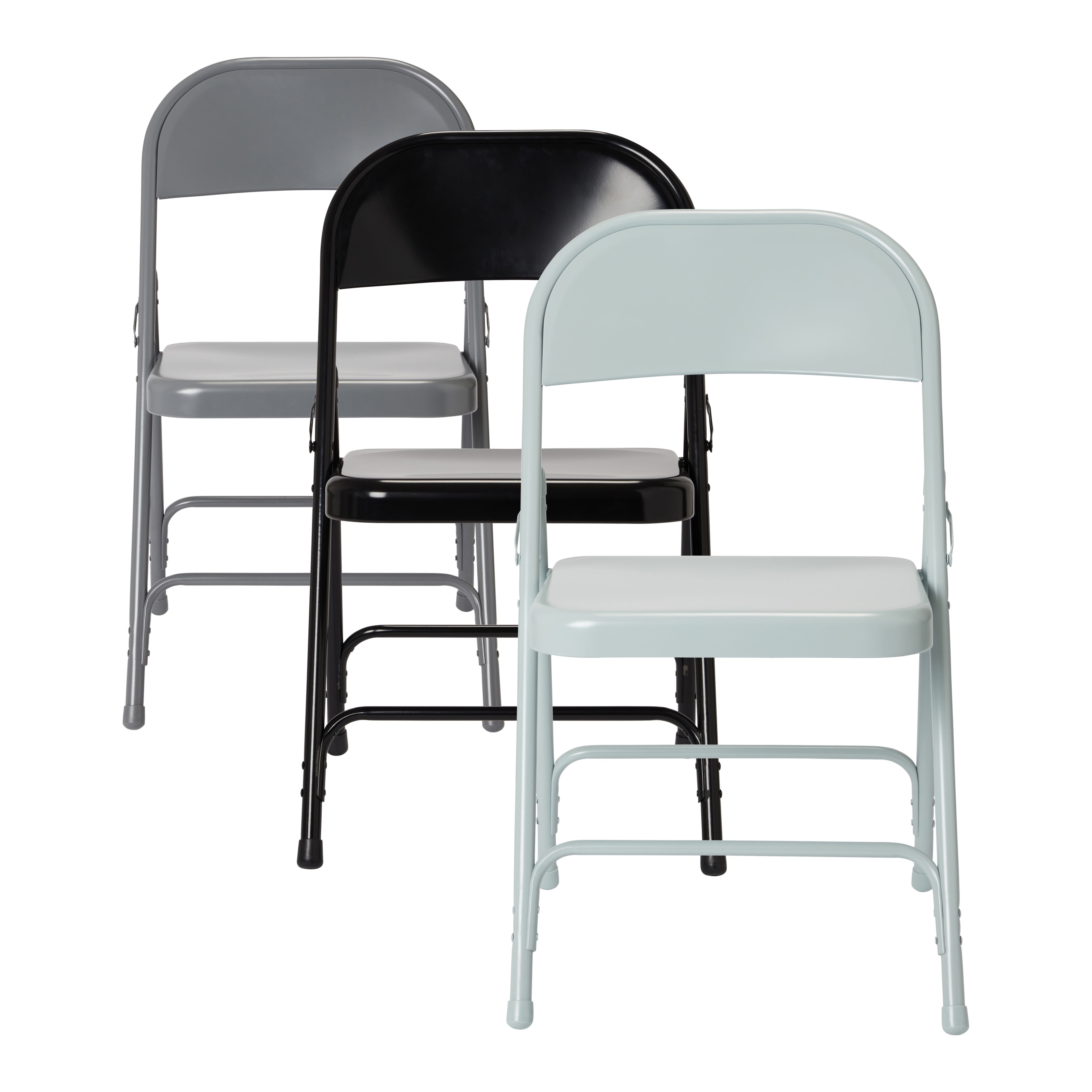 Lasana Dark grey Folding chair (H)790mm (W)470mm (D)450mm