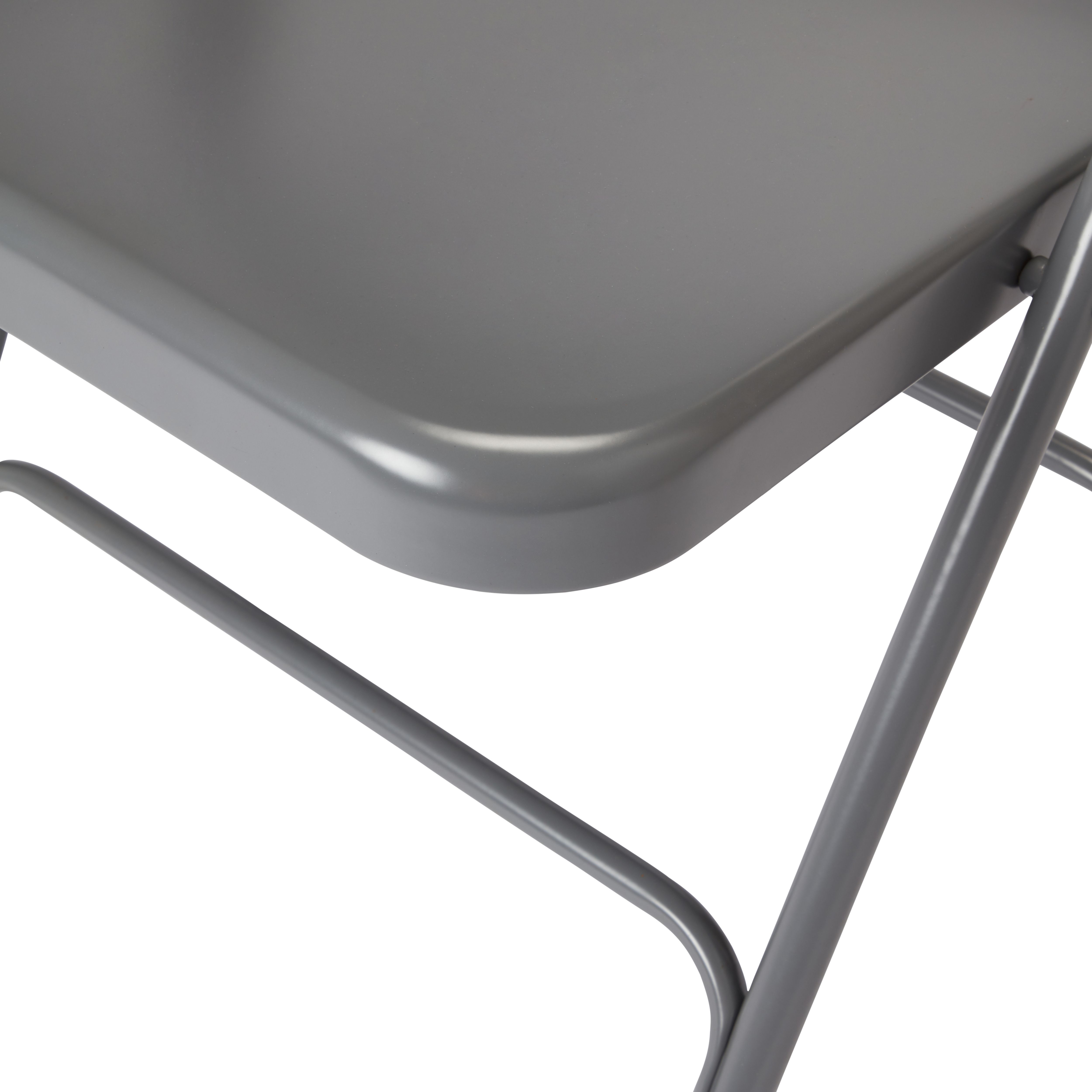 Lasana Dark grey Folding chair (H)790mm (W)470mm (D)450mm