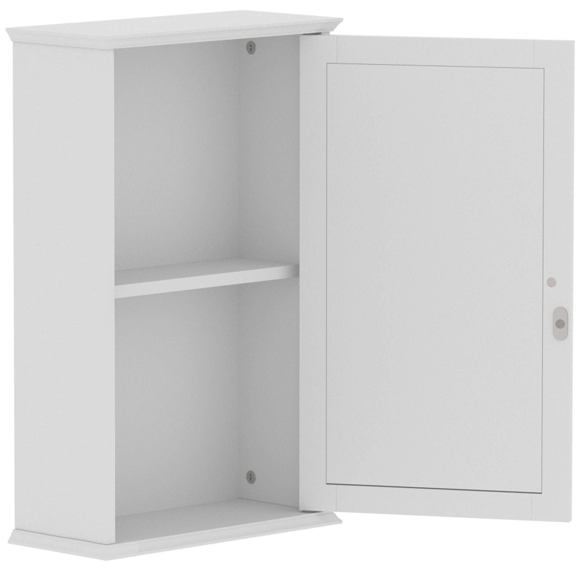 Lassic Hayle Matt White Single Bathroom Wall cabinet Mirrored (H)53cm (W)34cm