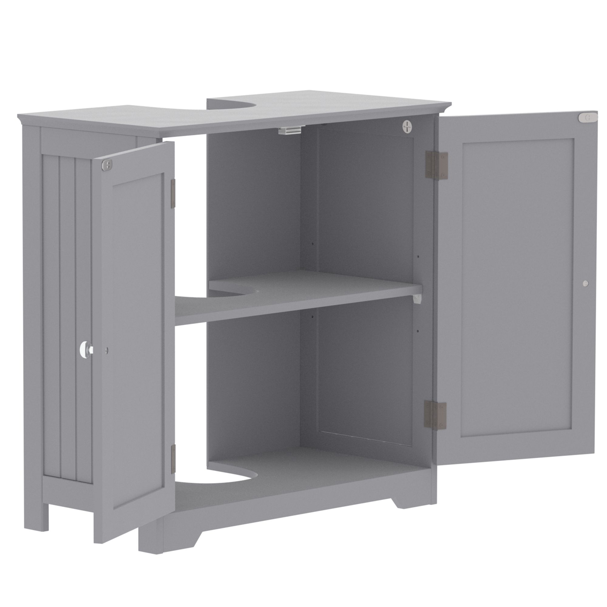 Lassic Rebecca Jones Matt Grey Freestanding Double Bathroom Sink cabinet (H)60cm (W)60cm
