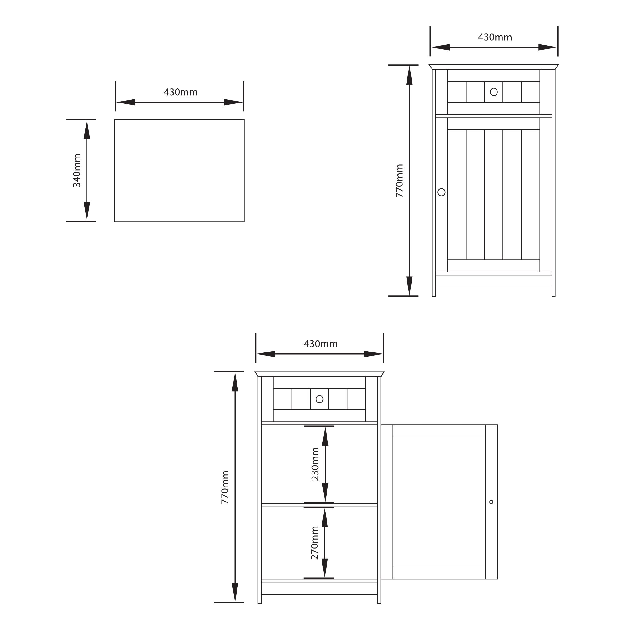 Lassic Rebecca Jones Matt White Freestanding Single Bathroom Drawer cabinet (H)77cm (W)43cm