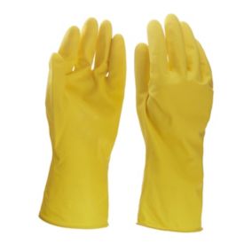 Latex Yellow General handling gloves, Large