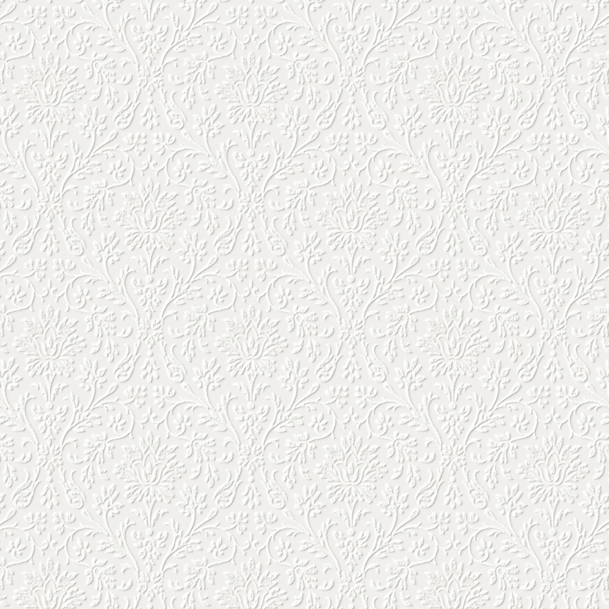 Laura Ashley Annecy White Damask Smooth Wallpaper