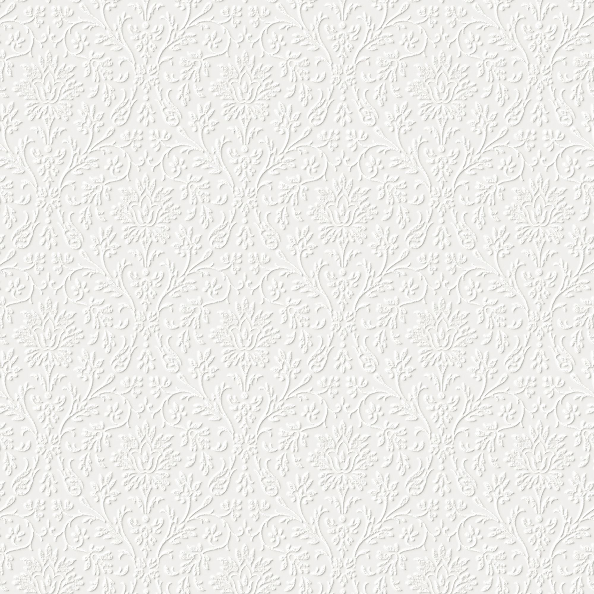 Laura Ashley Annecy White Damask Smooth Wallpaper