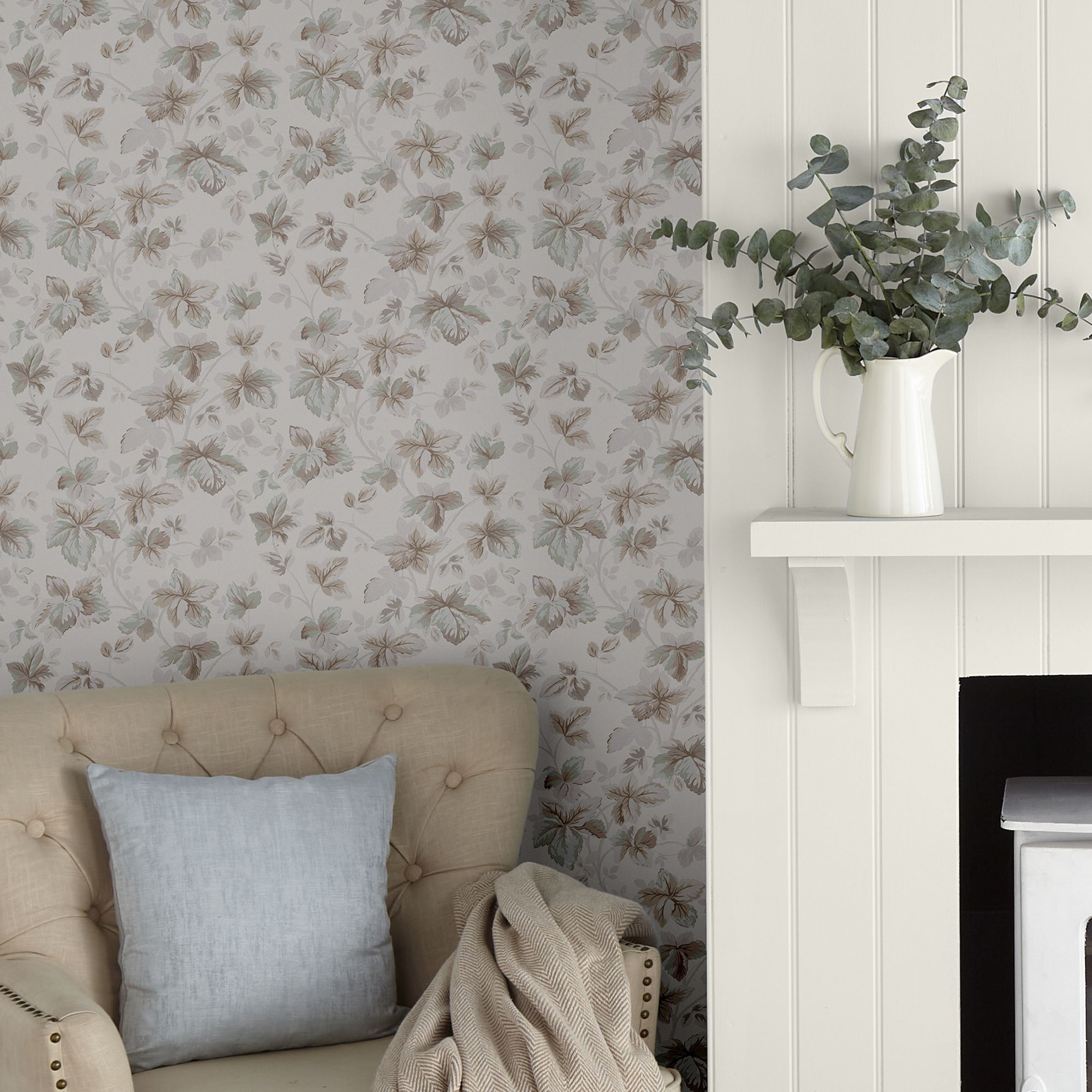 Laura Ashley Autumn Leaves Natural Leaves Smooth Wallpaper
