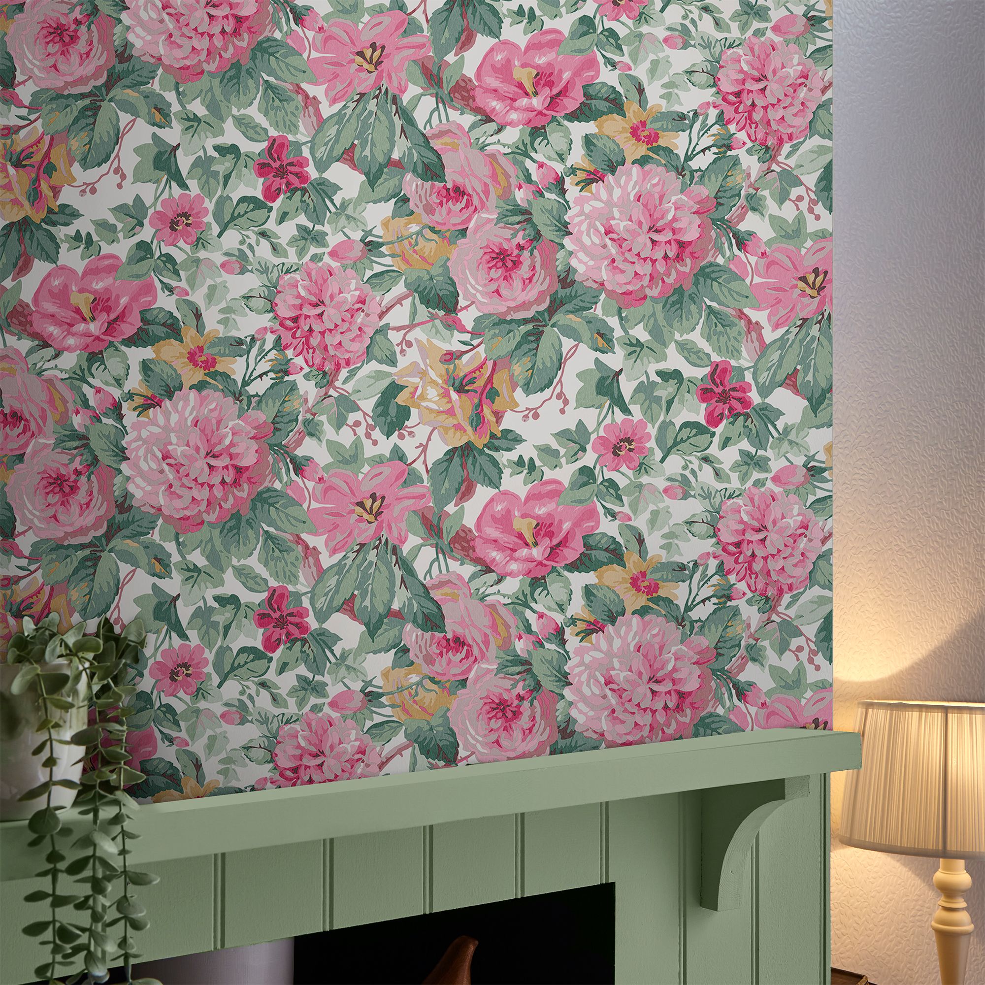 Laura Ashley Aveline Rose Floral Smooth Wallpaper Sample