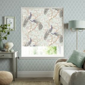 Laura Ashley Belvedere Corded Duckegg Floral Sunshade Roller Blind (W)180cm (L)162cm